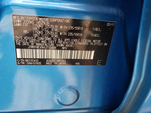 Photo 10 from auction – 2017 TOYOTA RAV4 LIMIT with VIN JTMYFREVXHJ710488