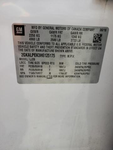 Photo 10 from auction – 2017 GMC TERRAIN SL with VIN 2GKALPEK3H6125175