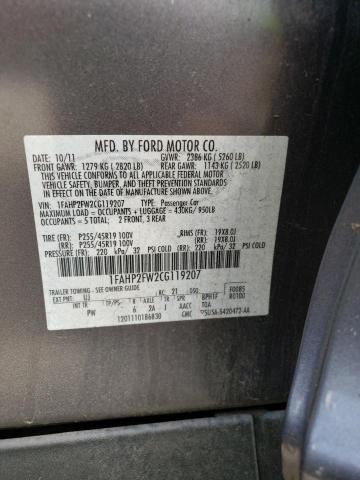 Photo 10 from auction – 2012 FORD TAURUS LIM with VIN 1FAHP2FW2CG119207