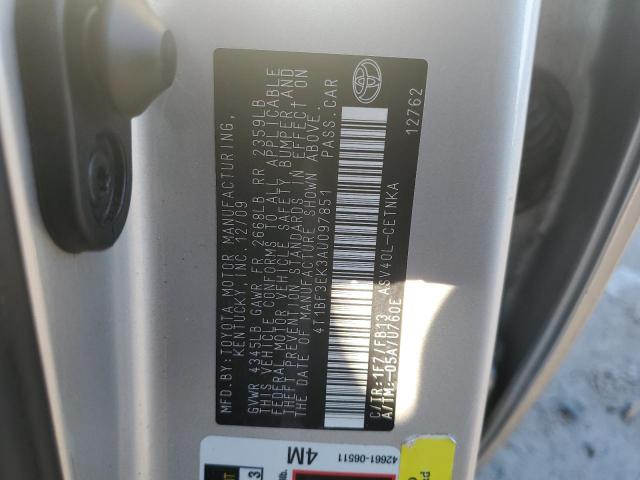 Photo 10 from auction – 2010 TOYOTA CAMRY with VIN 4T1BF3EK3AU097851
