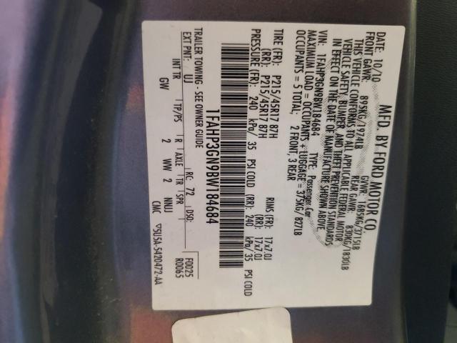 Photo 10 from auction – 2011 FORD FOCUS with VIN 1FAHP3GN9BW184684