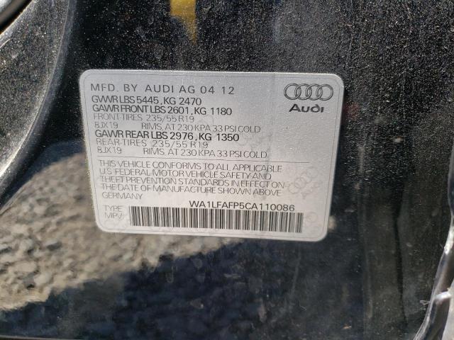 Photo 10 from auction – 2012 AUDI Q5 PREMIUM with VIN WA1LFAFP5CA110086