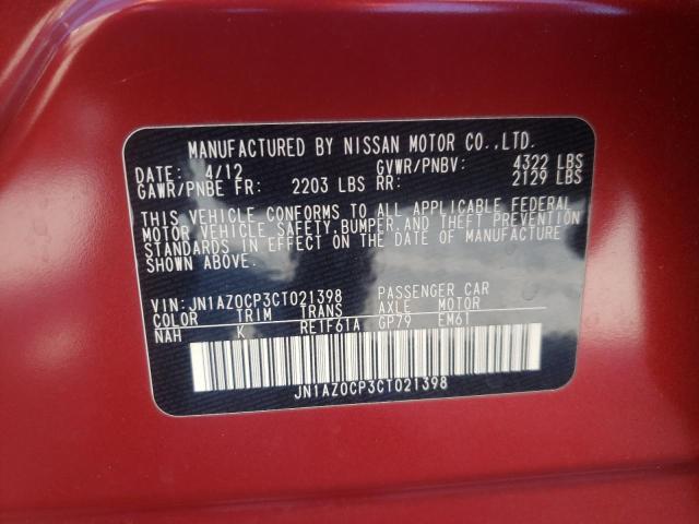 Photo 10 from auction – 2012 NISSAN LEAF SV with VIN JN1AZ0CP3CT021398