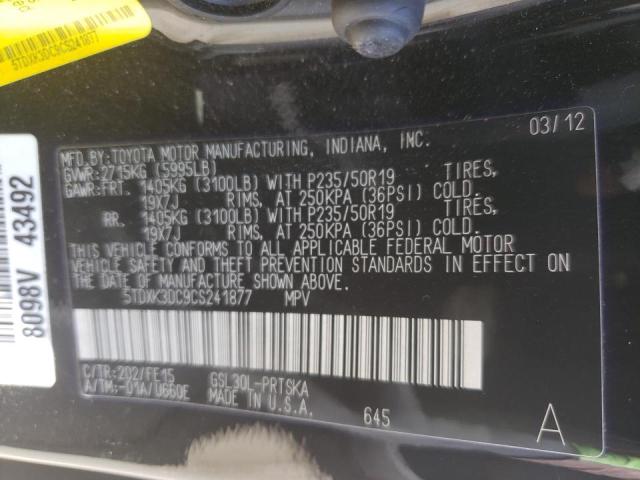 Photo 10 from auction – 2012 TOYOTA SIENNA SPO with VIN 5TDXK3DC9CS241877
