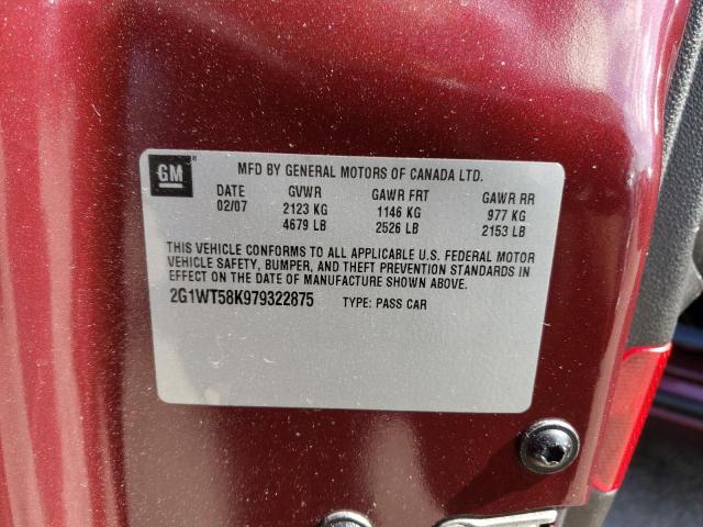 Photo 10 from auction – 2007 CHEVROLET IMPALA LT with VIN 2G1WT58K979322875