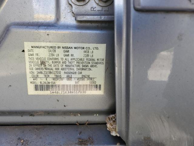 Photo 10 from auction – 2008 NISSAN ALTIMA 3.5 with VIN 1N4BL21E38N517030