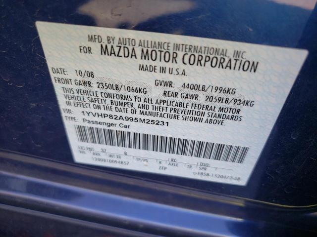 Photo 10 from auction – 2009 MAZDA 6 I with VIN 1YVHP82A995M25231