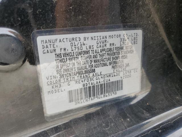 Photo 10 from auction – 2016 NISSAN VERSA with VIN 3N1CN7AP9GL865598
