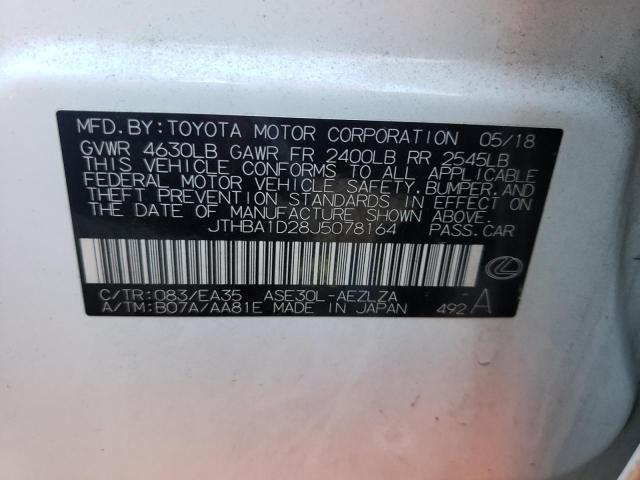 Photo 10 from auction – 2018 LEXUS IS with VIN JTHBA1D28J5078164