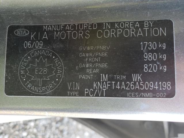 Photo 10 from auction – 2010 KIA FORTE LX with VIN KNAFT4A26A5094198