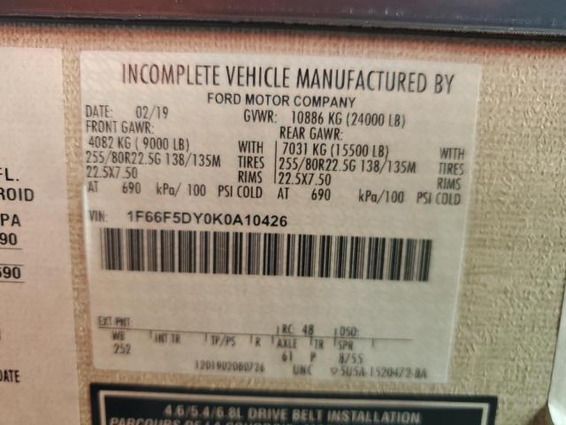 Photo 10 from auction – 2019 FORD F53 with VIN 1F66F5DY0K0A10426