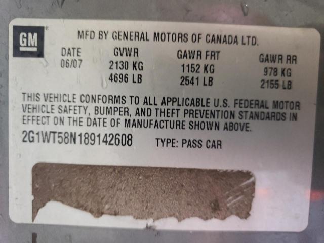 Photo 10 from auction – 2008 CHEVROLET IMPALA LT with VIN 2G1WT58N189142608