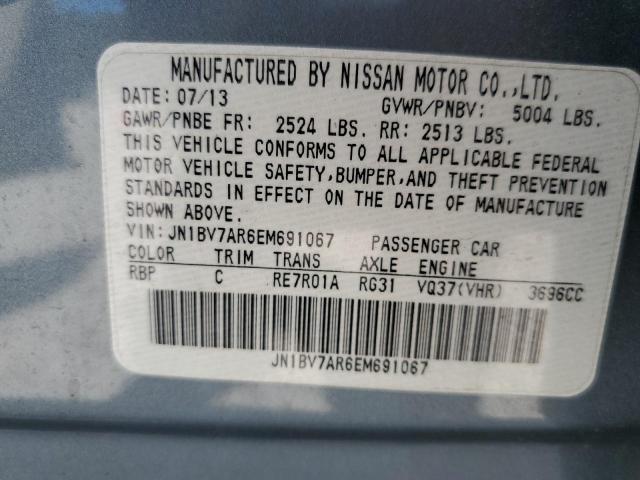 Photo 10 from auction – 2014 INFINITI Q50 BASE with VIN JN1BV7AR6EM691067