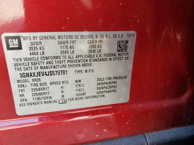 Photo 10 from auction – 2018 CHEVROLET EQUINOX LT with VIN 3GNAXJEV4JS579781