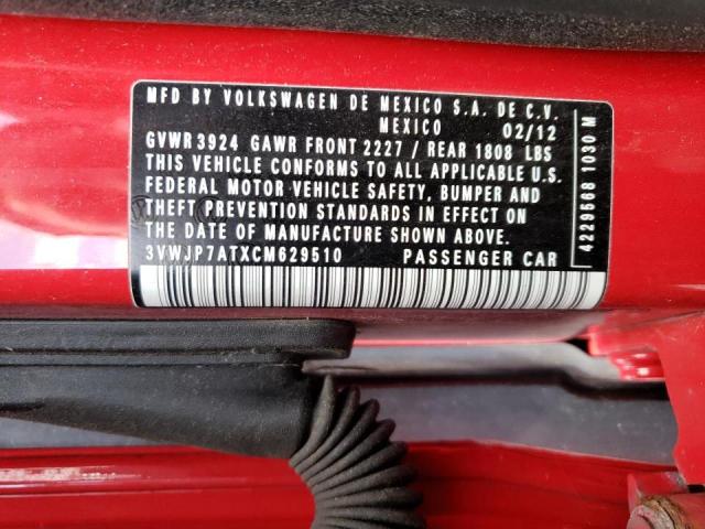 Photo 10 from auction – 2012 VOLKSWAGEN BEETLE with VIN 3VWJP7ATXCM629510