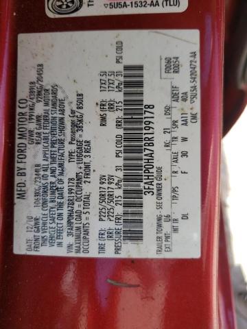 Photo 10 from auction – 2011 FORD FUSION SE with VIN 3FAHP0HA7BR199178
