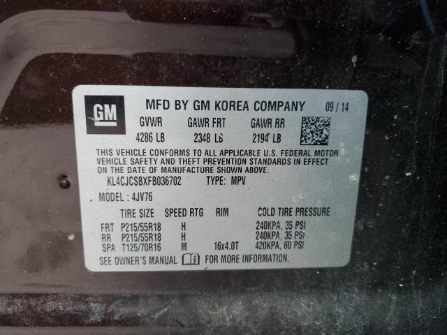 Photo 10 from auction – 2015 BUICK ENCORE with VIN KL4CJCSBXFB036702