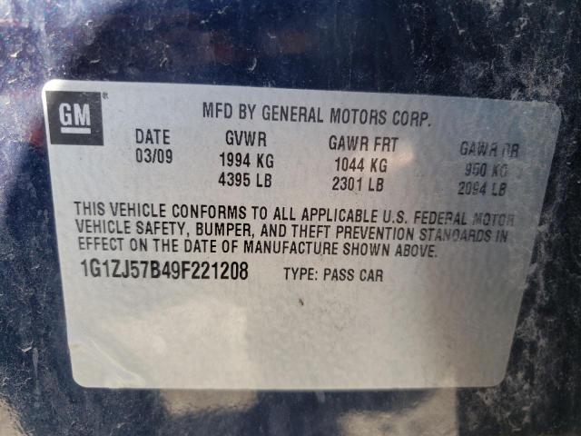 Photo 10 from auction – 2009 CHEVROLET MALIBU 2LT with VIN 1G1ZJ57B49F221208