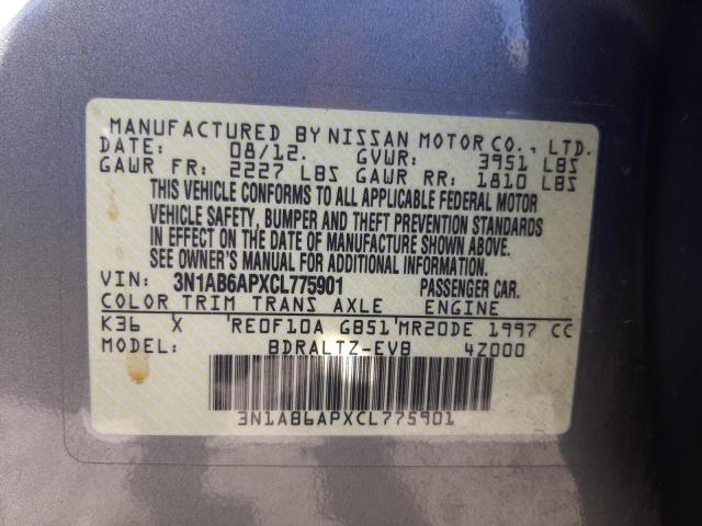 Photo 10 from auction – 2012 NISSAN SENTRA 2.0 with VIN 3N1AB6APXCL775901