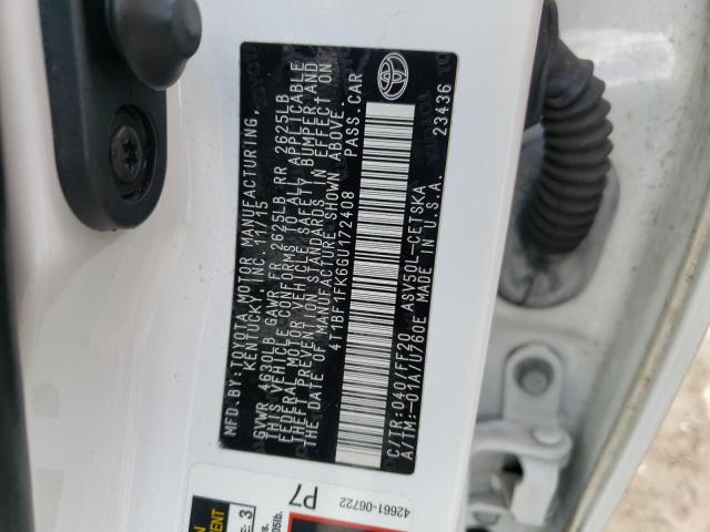 Photo 10 from auction – 2016 TOYOTA CAMRY LE with VIN 4T1BF1FK6GU172408