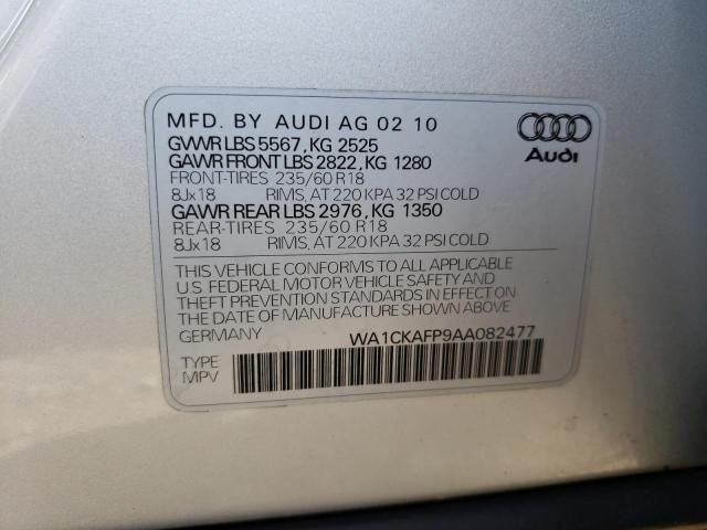 Photo 10 from auction – 2010 AUDI Q5 PREMIUM with VIN WA1CKAFP9AA082477