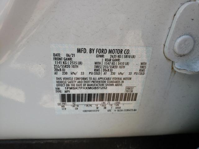 Photo 10 from auction – 2021 FORD EXPLORER L with VIN 1FMSK7FHXMGB51252