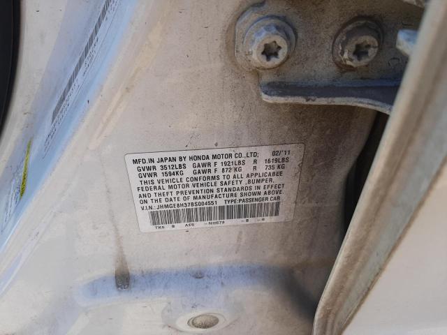 Photo 10 from auction – 2011 HONDA FIT with VIN JHMGE8H37BS004551
