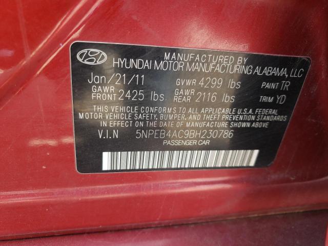 Photo 10 from auction – 2011 HYUNDAI SONATA GLS with VIN 5NPEB4AC9BH230786