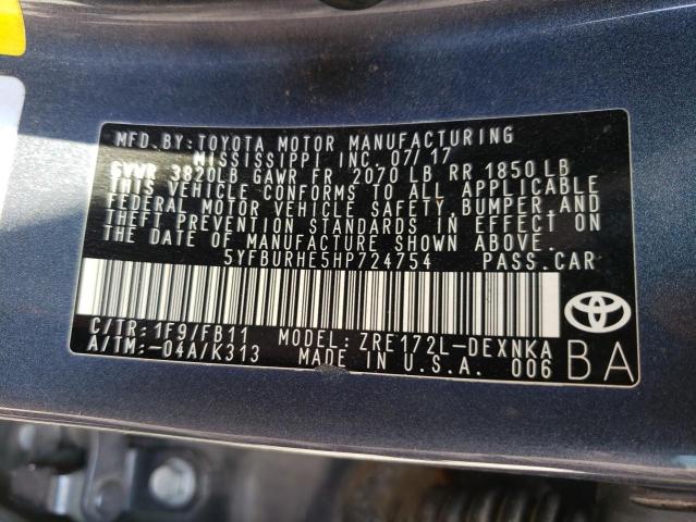 Photo 10 from auction – 2017 TOYOTA COROLLA L with VIN 5YFBURHE5HP724754