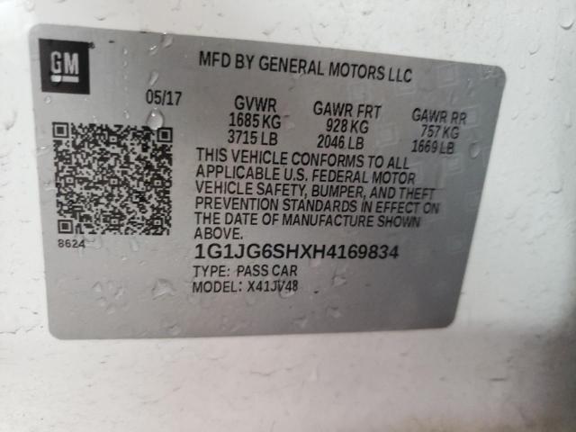 Photo 10 from auction – 2017 CHEVROLET SONIC with VIN 1G1JG6SHXH4169834