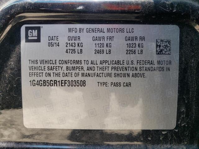 Photo 10 from auction – 2014 BUICK LACROSSE with VIN 1G4GB5GR1EF303508