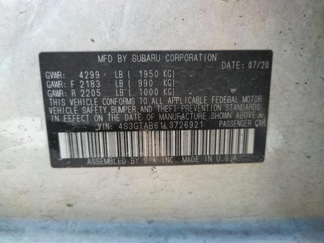 Photo 10 from auction – 2020 SUBARU IMPREZA with VIN 4S3GTAB61L3726921