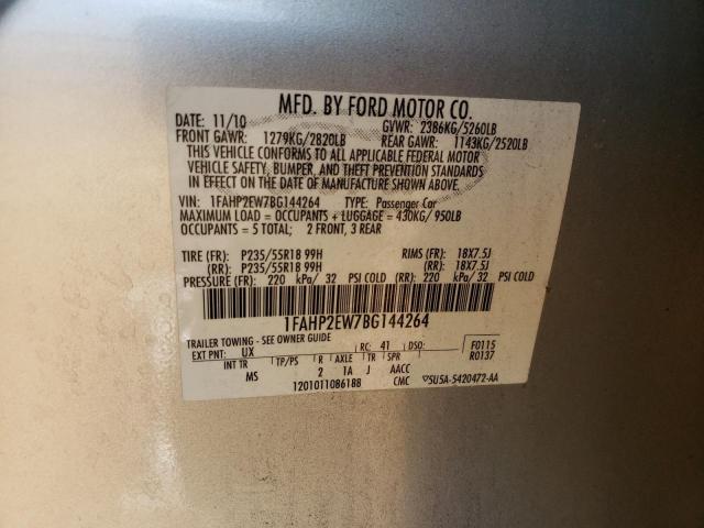 Photo 10 from auction – 2011 FORD TAURUS SEL with VIN 1FAHP2EW7BG144264
