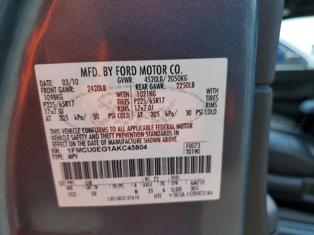 Photo 10 from auction – 2010 FORD ESCAPE LIM with VIN 1FMCU0EG1AKC45804