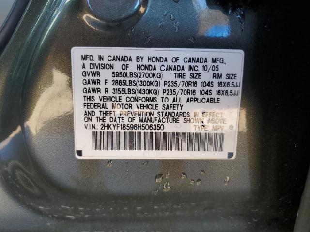 Photo 10 from auction – 2006 HONDA PILOT EX with VIN 2HKYF18596H506350