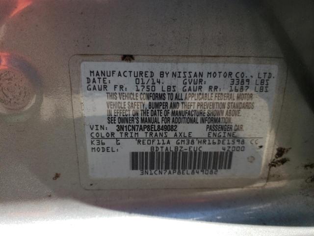 Photo 10 from auction – 2014 NISSAN VERSA S with VIN 3N1CN7AP8EL849082