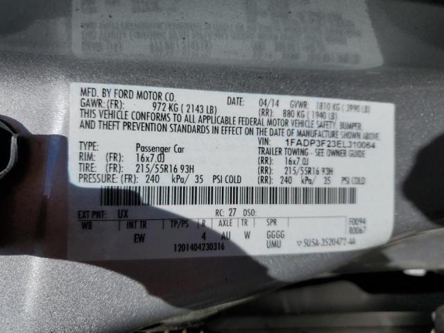 Photo 10 from auction – 2014 FORD FOCUS SE with VIN 1FADP3F23EL310064