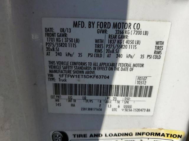 Photo 10 from auction – 2013 FORD F150 SUPER with VIN 1FTFW1ET5DKF63704