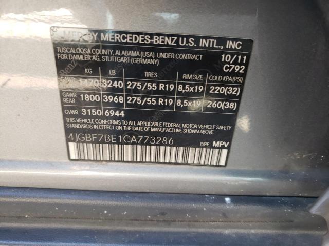 Photo 10 from auction – 2012 MERCEDES-BENZ GL 450 4MA with VIN 4JGBF7BE1CA773286