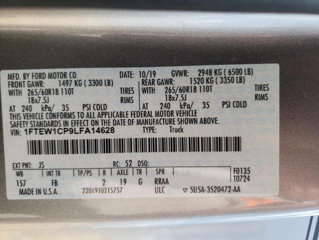 Photo 10 from auction – 2020 FORD F150 SUPER with VIN 1FTEW1CP9LFA14628