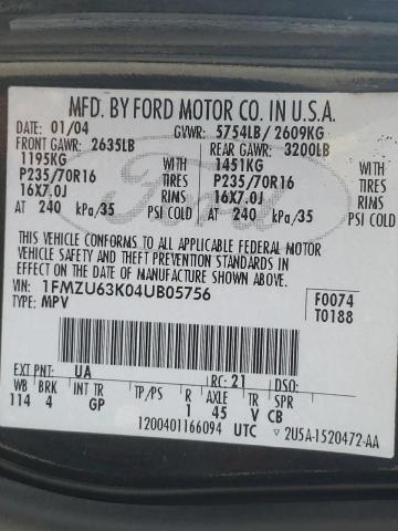 Фото 10 с аукциона – 2004 FORD EXPLORER X с VIN 1FMZU63K04UB05756
