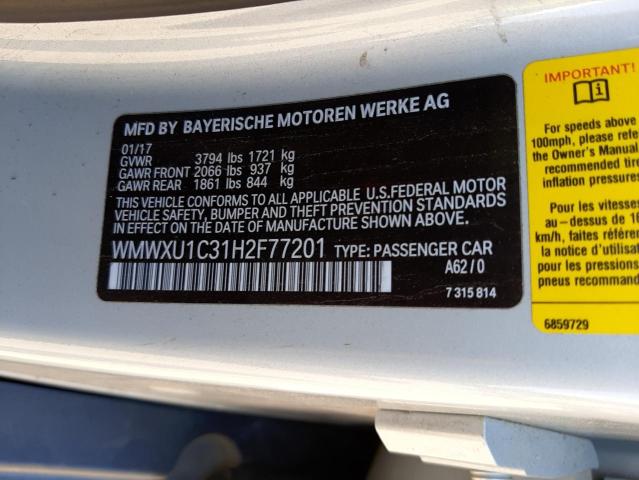 Photo 10 from auction – 2017 MINI COOPER with VIN WMWXU1C31H2F77201