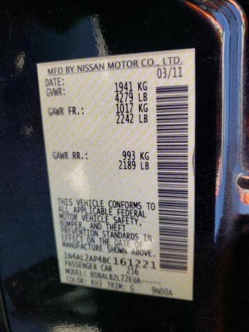 Photo 10 from auction – 2011 NISSAN ALTIMA BAS with VIN 1N4AL2AP4BC161221
