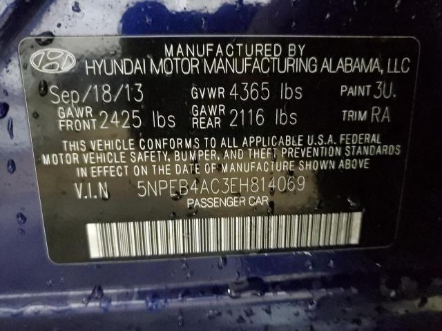 Photo 10 from auction – 2014 HYUNDAI SONATA GLS with VIN 5NPEB4AC3EH814069