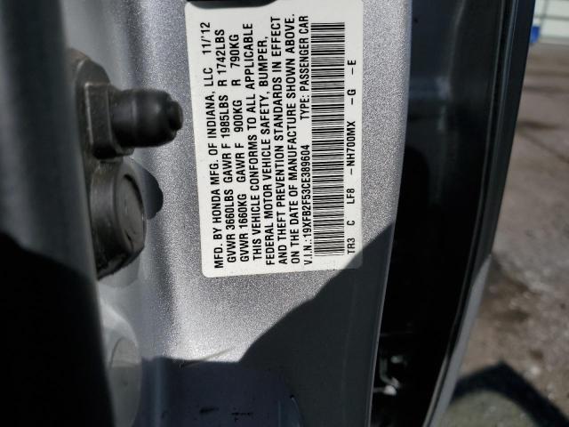 Photo 10 from auction – 2012 HONDA CIVIC LX with VIN 19XFB2F53CE389604