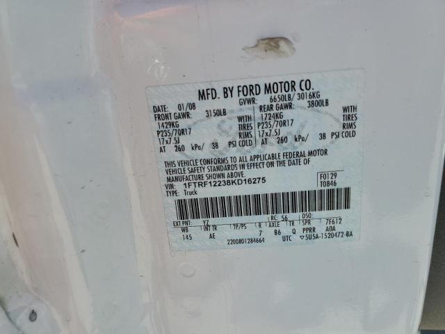 Photo 10 from auction – 2008 FORD F150 with VIN 1FTRF12238KD16275