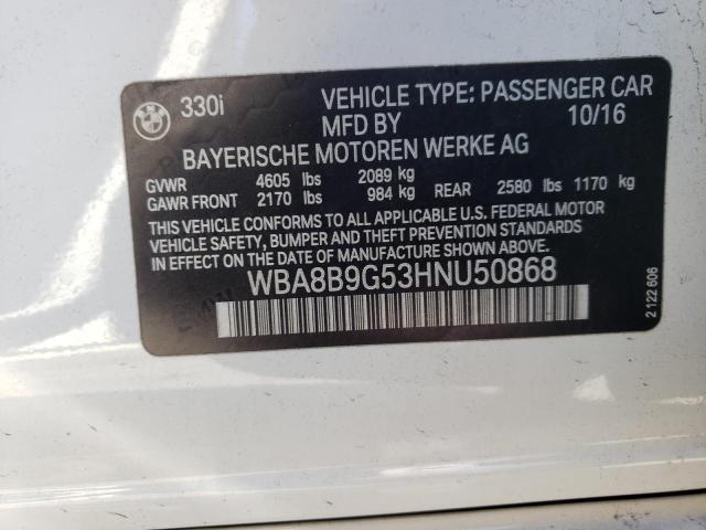 Photo 10 from auction – 2017 BMW 330 I with VIN WBA8B9G53HNU50868