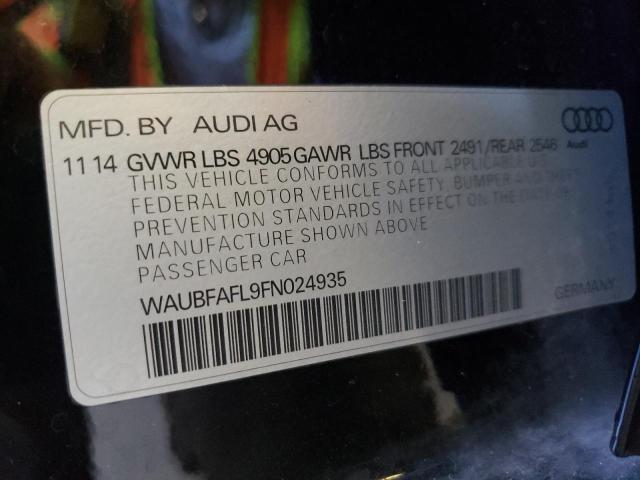 Photo 10 from auction – 2015 AUDI A4 PREMIUM with VIN WAUBFAFL9FN024935