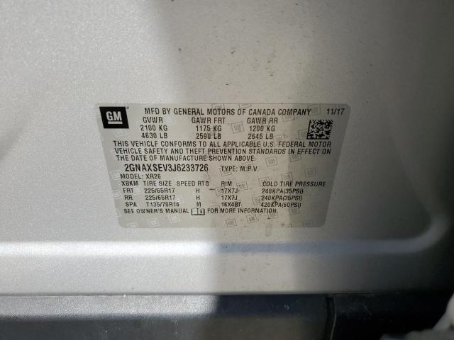 Photo 10 from auction – 2018 CHEVROLET EQUINOX LT with VIN 2GNAXSEV3J6233726