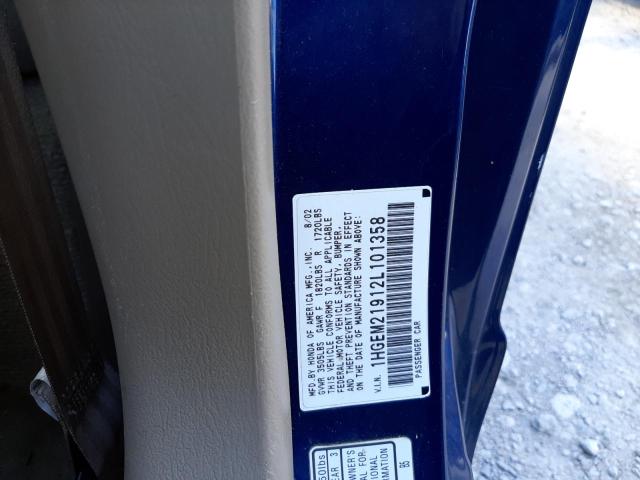 Photo 10 from auction – 2002 HONDA CIVIC EX with VIN 1HGEM21912L101358